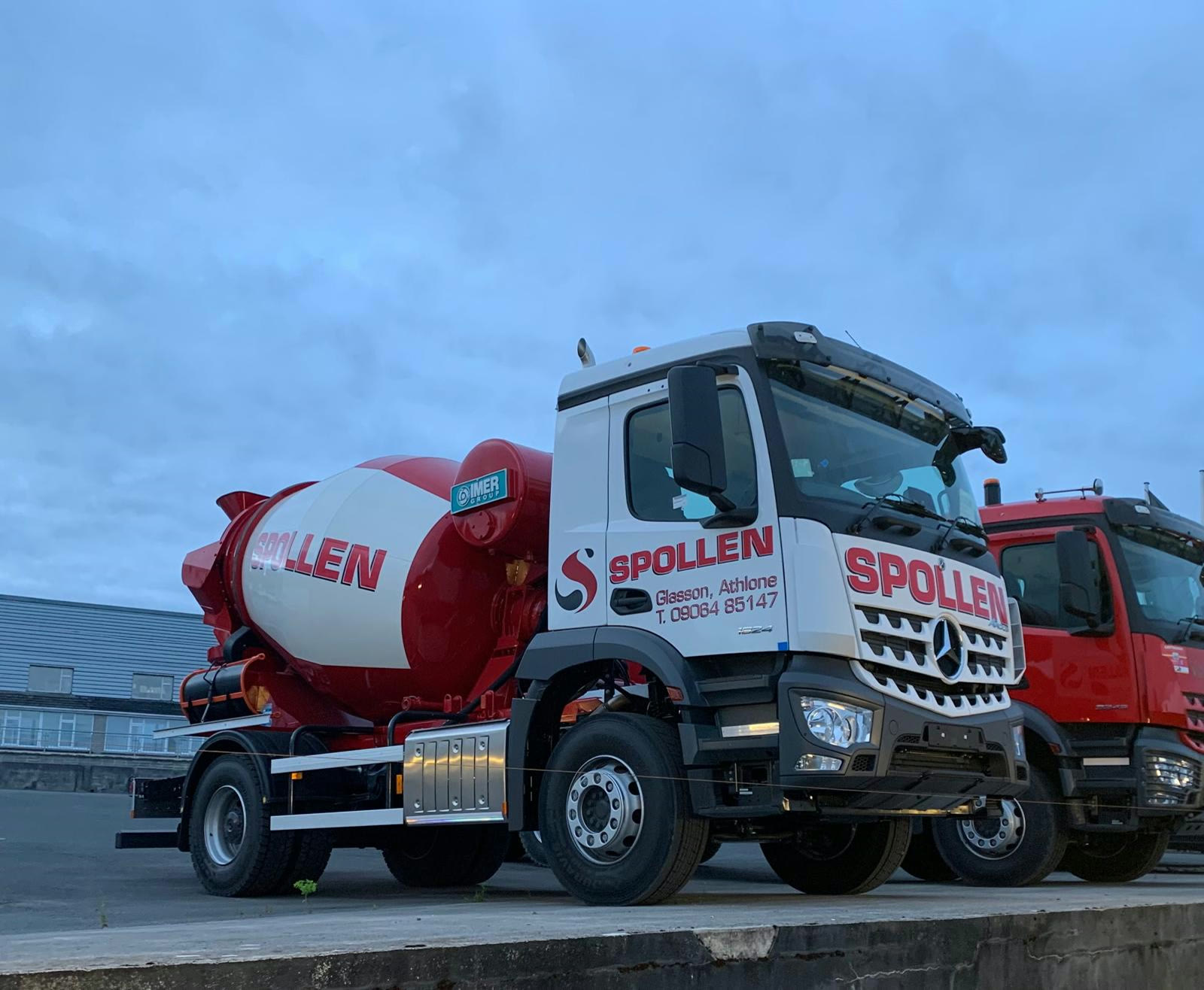 A Spollen Concrete compact 4-wheeler mini mixer at the Glasson yard