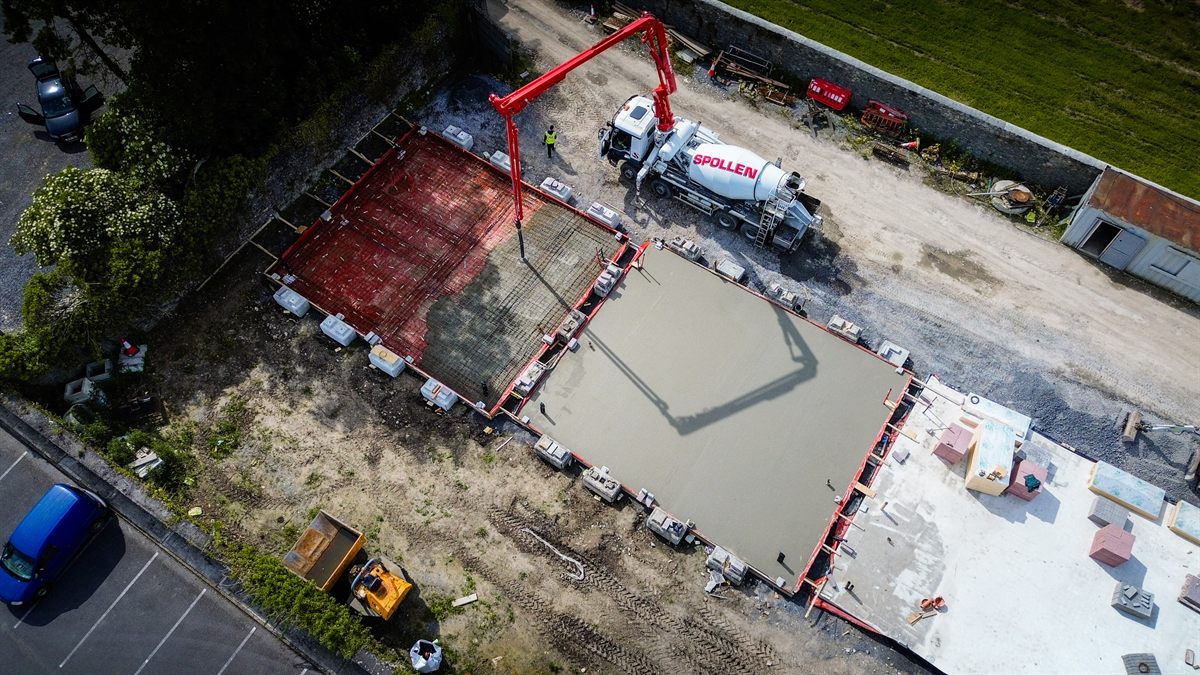 Drone shot of the finished smooth Aldi Moate slab